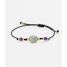 4,55 Karat Değerinde Doğal Aquamarin Taşlı Gümüş Argentum Bileklik