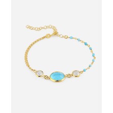 Meks Jewels Aquamarine Taşlı Gümüş Bileklik