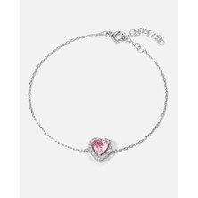 Meks Jewels Kalpli Pembe Quartz Renkli Taşlı Gümüş Bileklik