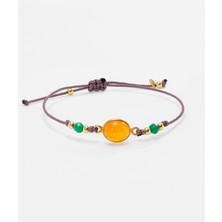 4,7 Karat Değerinde Doğal Carnellian Taşlı Argentum Bileklik