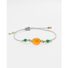 4,7 Karat Değerinde Doğal Carnellian Taşlı Argentum Bileklik