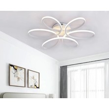 St Aydınlatma Luxor Oturma Odası,Salon,Yatak Odası İçin 60 cm Beyaz Kasa  3 Renk Kumandalı LED Avize