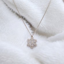 Dinalis Jewelry 925 Ayar Gümüş Taşlı Kar Tanesi Kolye