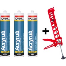 Soudal Silikonize Mastik Yapıştırıcı Antrasit Gri 500 gr 3 Ad Derz Su Geçirmez Boyanabil-Silikon Tabancası