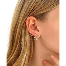 Meks Jewels Gümüş Çember Küpe Kombini