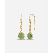 Meks Jewels Yeşim Taşı Gümüş Küpe