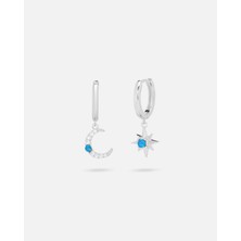Meks Jewels Gümüş Ay Yıldız Küpe