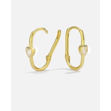 Meks Jewels Gümüş Kalp Küpe