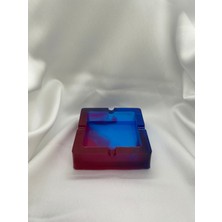 Lusora Design Bordo-Mavi Dekoratif Epoksi Küllük