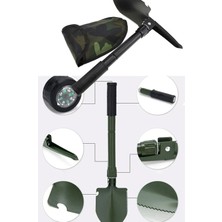 Gift Palace Pusulalı Katlanır Portatif Kazma Kürek Seti Çok Fonksiyonlu Katlanabilir Kamp Küreği Seti
