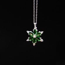 Star Silver Yeşil Lotus Gümüş Kolye 925 Ayar