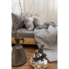 Doğal Ipliği Boyalı Çift Kişilik Pamuklu Nevresim Takımı Kutulu Duvet Cover Set (Lastikli Çarşaf)