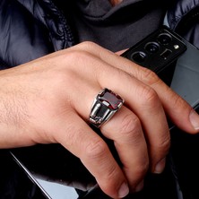 Takı925 925 Ayar Gümüş Zirkon Taşlı Altı Patlar Model Erkek Yüzük