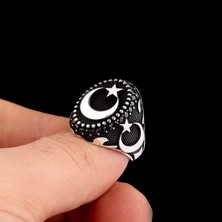 Takı925 Ayyıldız Model Mikro Taşlı 925 Ayar Gümüş Yüzük