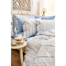 Doğal Ipliği Boyalı Çift Kişilik Pamuklu Nevresim Takımı Kutulu Duvet Cover Set (Lastikli Çarşaf)