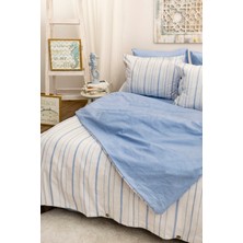 Doğal Ipliği Boyalı Çift Kişilik Pamuklu Nevresim Takımı Kutulu Duvet Cover Set (Lastikli Çarşaf)