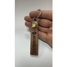 Stilix Garage Renault ile Uyumlu Yazılı ve Logolu Anahtarlık (Kahverengi)