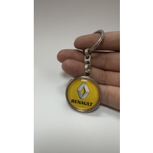 Stilix Garage Renault ile Uyumlu Logolu Metal Anahtarlık Çift Yönlü (1 Adet)