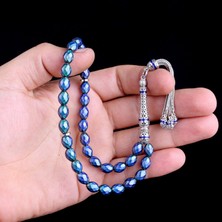 Takı925 925 Ayar Gümüş Mine Püsküllü Renk Değiştiren Arpa Kesim His Taşı Tesbih