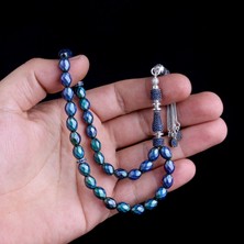 Takı925 Zirkon Taşlı Gümüş Püsküllü Renk Değiştiren Arpa Kesim His Taşı Tesbih