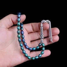 Takı925 Zirkon Taşlı Gümüş Püsküllü Renk Değiştiren Arpa Kesim His Taşı Tesbih