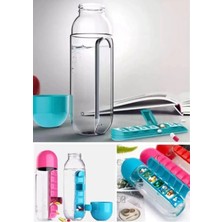 Gift Palace Premium Pillbox 7 Bölmeli Ilaç Kutulu Matara 600ML Haftalık Ilaç Saklama Kutusu ve Suluk