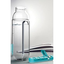 Gift Palace Premium Pillbox 7 Bölmeli Ilaç Kutulu Matara 600ML Haftalık Ilaç Saklama Kutusu ve Suluk