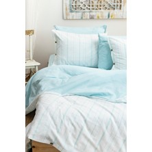 Doğal Ipliği Boyalı Çift Kişilik Pamuklu Nevresim Takımı Kutulu Duvet Cover Set (Lastikli Çarşaf)