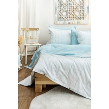 Doğal Ipliği Boyalı Çift Kişilik Pamuklu Nevresim Takımı Kutulu Duvet Cover Set (Lastikli Çarşaf)