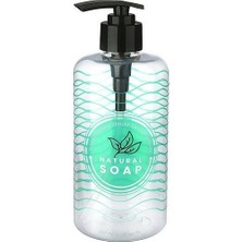 Ozcmax Şeffaf Sıvı Sabunluk Yuvarlak Plastik Pompalı 500 ml