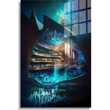 Marsilyan Space/uzay Yapay Zeka Özel Tasarım Cam Tablo Ofis, Mutfak Çocuk Odası, Salon 217