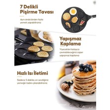 Alüminyum Döküm Granit  Kaplama Pankek Tava Gülenyüz Emojili Krep Tava 28 cm Siyah