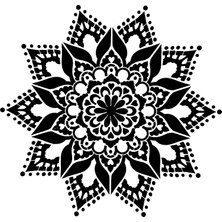 Mandala Art Fabric Lovely Büyük Boy Mandala Duvar Dekoratif Hazır Şablon 100 cm