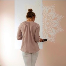 Mandala Art Fabric Lovely Büyük Boy Mandala Duvar Dekoratif Hazır Şablon 100 cm