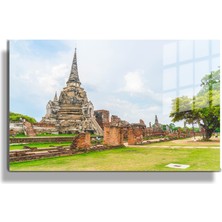 Marsilyan Şehirler ve Manzaralar, Yapay Zeka Destekli, 3D Dekoratif Baskı Yatay Cam Tablo 35