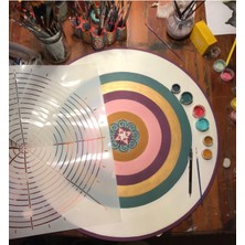 Mandala Art Fabric Mandala Teknik Şablon, 50*50 cm Mandala Yapmak İsteyenler için, 50*50 cm Boyut MFT098