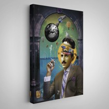 Çerçeveli Soyut Nikola Tesla TABLOSU-7924