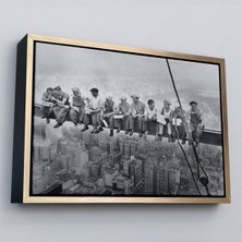 Marsilyan Çerçeveli Bir Gökdelenin Tepesinde Öğle Yemeği New York Kanvas TABLO-5408