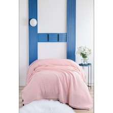Aura Pike Örtü Tek Kişilik 160 x 230 cm  Yatak Örtüsü Pudrapembe