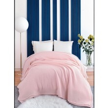 Aura Pike Örtü Tek Kişilik 160 x 230 cm  Yatak Örtüsü Pudrapembe