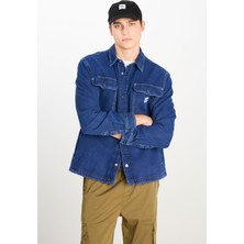 Relaxed Fit Geniş Kesim Mavi Gömlek