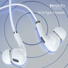 Yesido YH35 1.2m Yüksek Baslı Type-C Kablolu Kulaklık - Beyaz 11