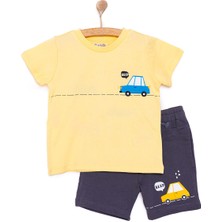 HelloBaby Cars&roads Araba Baskılı Erkek Tshirt-Şort Erkek Bebek