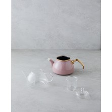 Eliza Emaye Mini Çaydanlık 0,50 Lt + 1,1 Lt Gül Kurusu