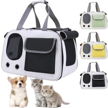 Kayuneed Nefes Alan Kumaş ve Cep Detaylı Kedi Köpek Taşıma Çantası, 45 x 28 x 26 cm