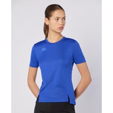 Kappa Eria Tur Kadın Mavi Regular Fit Tişört Düz Desenli Nefes Alabilir Kumaş ile Günlük Kullanım