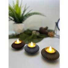 3dpazarıcom 3D Baskı 3 Renk Modern Şekilli Mumluk 3'lü Set