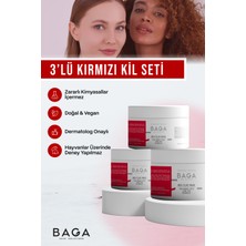 Baga Kırmızı Kil Maske 3'lü