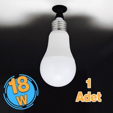 Badem10 Tasarruflu Ampul 18 W LED Lamba Beyaz E27 Duy 1760 Lümen Uzun Ömürlü  220 Volt Elektrik 1 Adet