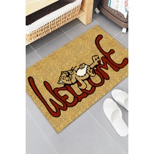 Esnature Sevimli Tembel Kedi Kapı Önü Paspası 45 x 70  cm